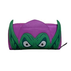 Loungefly Green Goblin Spiderman Marvel Green Purple Villian Zip Long Wallet